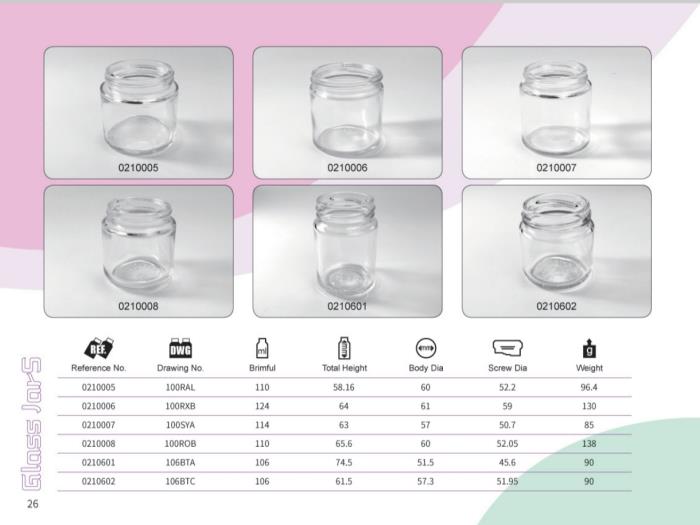 Clear Glass Food Jars 105ml - 125ml